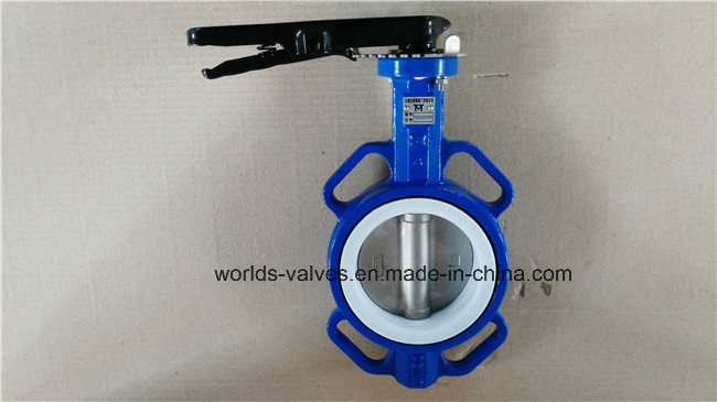 PTFE Seated Handle Wafer Butterfly Valve Without Pin