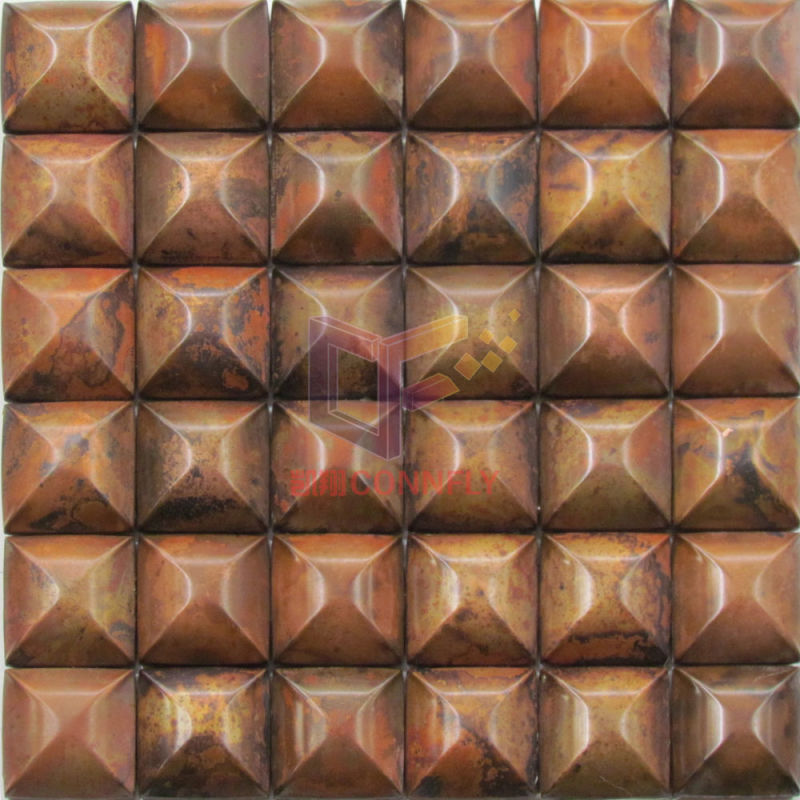 Rustic Copper Wit Pattern Mosaic Tiles (CFM1016)