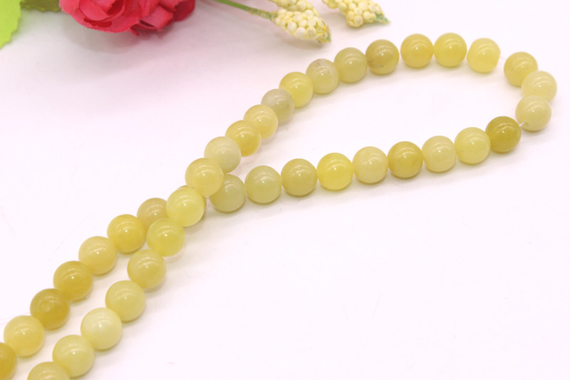 Hot-Selling New Arrival Natural Gemstone Loose Strand 4 6 8 10 12mm Natural Lemon Jade Stone Rough