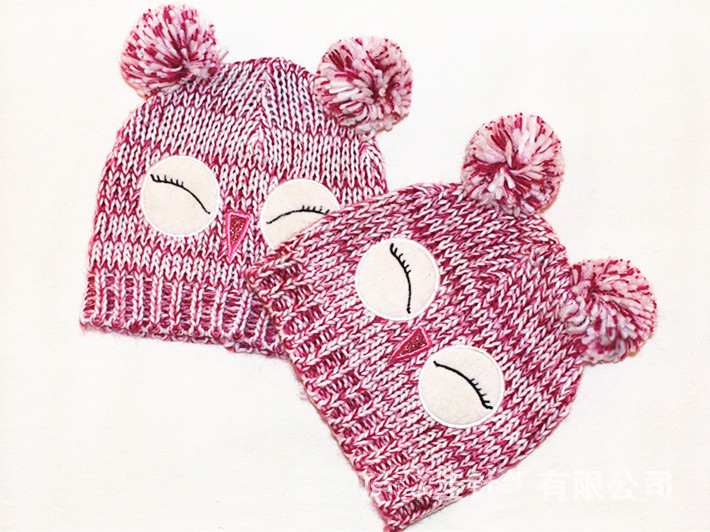 Children Baby Kids Knitted Owl Bird Printing Embroidery Hat Warm Beanie (HW633)