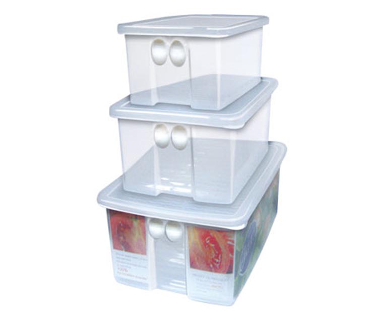 3PCS Set Food Grade Staple Rectangular Food Container Airtight