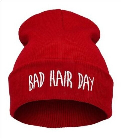 Unisex Knitted Bad Hair Day Punk Embroidery Winter Warm Hat Beanie (HW146)