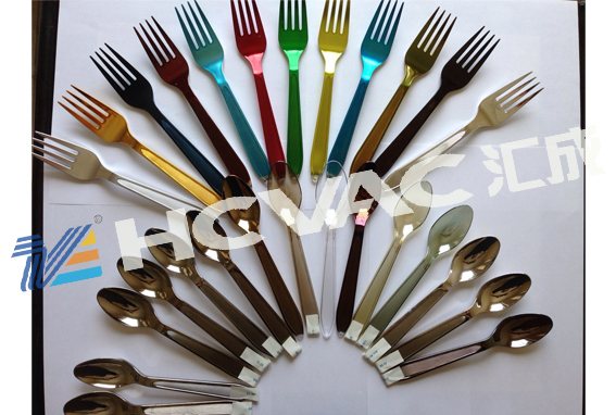 Hcvac Plastic Tableware Spoon Fork Plate Gold, Silver PVD Vacuum Coating Machine