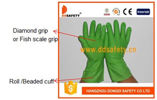 Green Latex Household Gloves DHL613