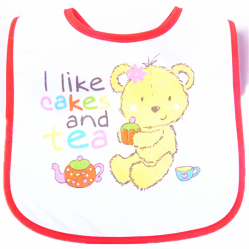 OEM Produce Customized Logo Printed White Cotton Terry Promotional Baby Bibs