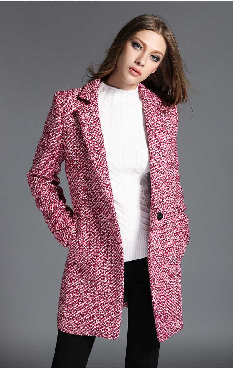 Slim Women's Winter Wool Coat Woman Fashion Formal Coat