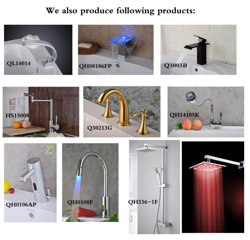 China Sanitary Ware LED Self-Powered Pull-Down Spray Cold and Hot Water Chromed Brass Spring Kitchen Faucet