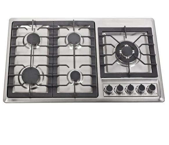 Cheap Price 5 Burner 201 Stainless Steel Cooktop Gas Stove