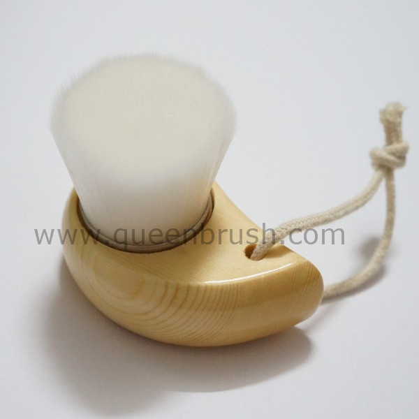 Soft Nylon Hair Facial Cleansing Brush with Wood Handle