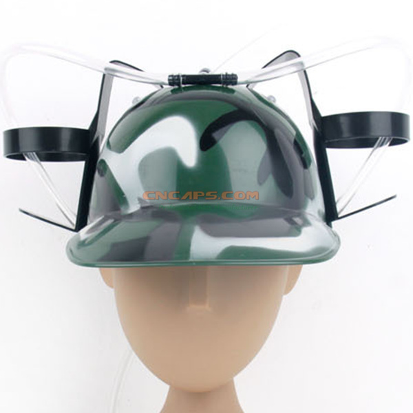 Custom Print Camouflage Drinking Beer Hat with Straw for St Patrick's Day