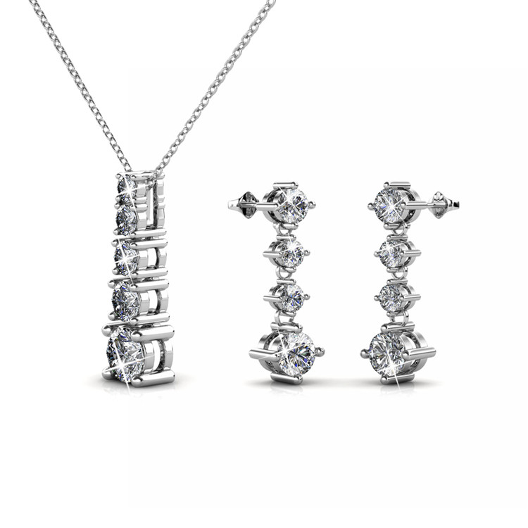 Destiny Jewellery Crystal From Swarovski Transmission Tower Set Pendant and Earrings