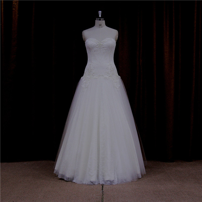 1108 Wholesale High Quality Lace Applique Bridal Wedding Dress 2016