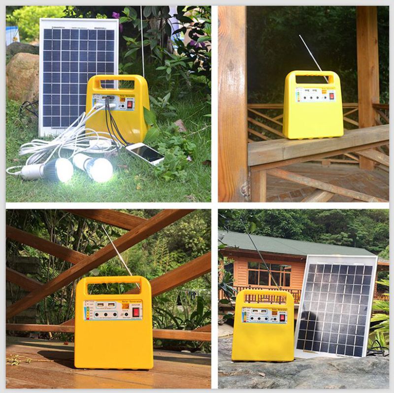 Solar Lighting System with Radio and USB Output for Mobile