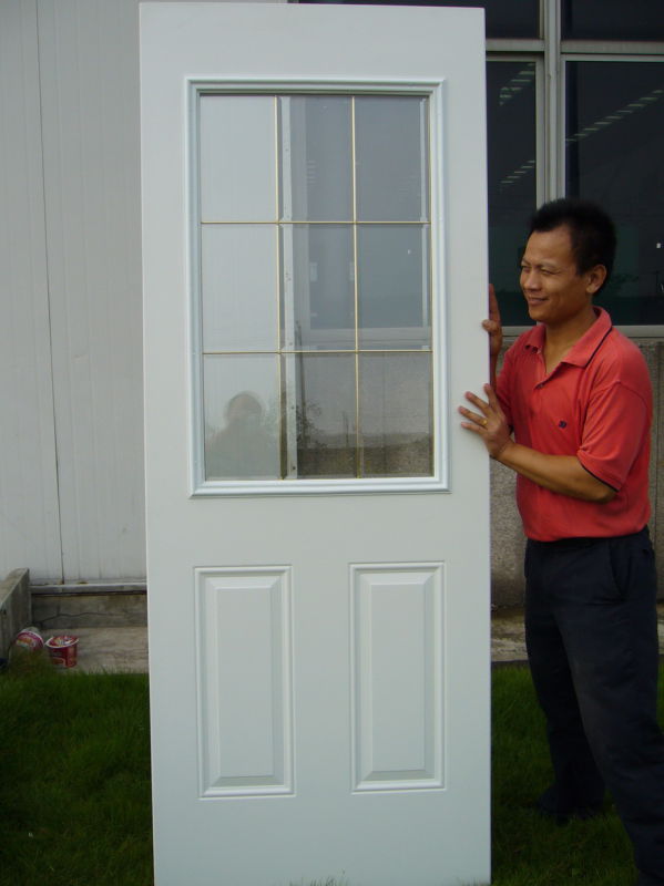 3 Layer Laminated Glass Steel Door