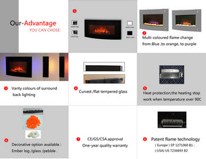 Ce & GS Approved Wall Mounted Electric Fireplace