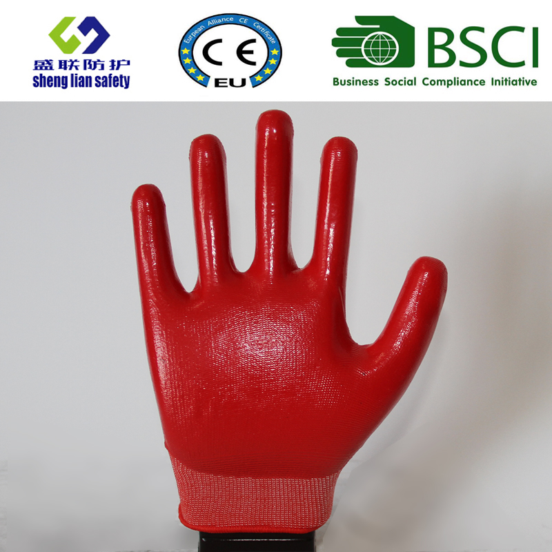 13G Polyester Shell with Nitrile Coated Work Gloves (SL-N112)