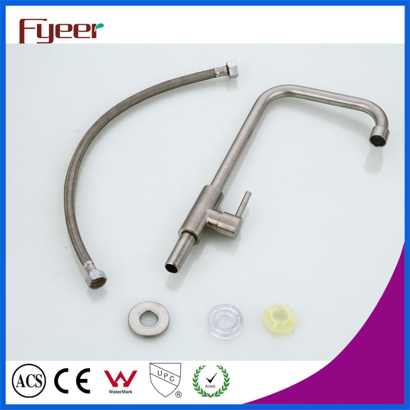 Fyeer Cheap Cold Only 304 Stainless Steel Kitchen Tap