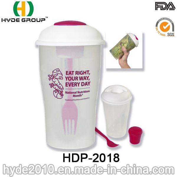 Plastic Salad to Go Serving Cup with Fork (HDP-2018)