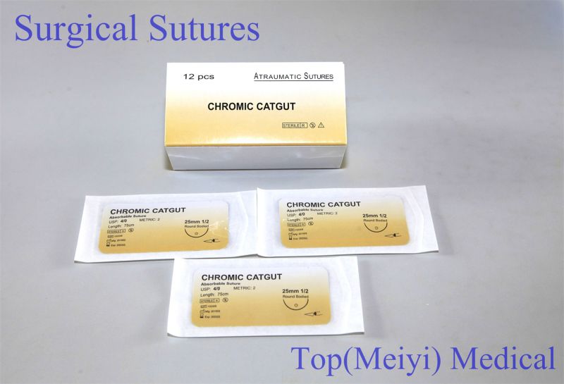 Surgical Suture with Needle -- Chromic Catgut Surgical Suture