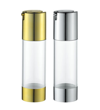 80ml Plastic as Airless Bottle with Gold and Silver Pump and Base