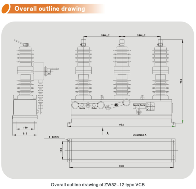 Zw32-12 Type Outdoor Hv Vacuum Circuit Breaker