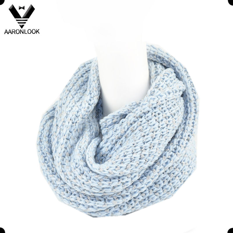 Latest Trendy Knitted Neck Warmer with Shiny Tape Yarn