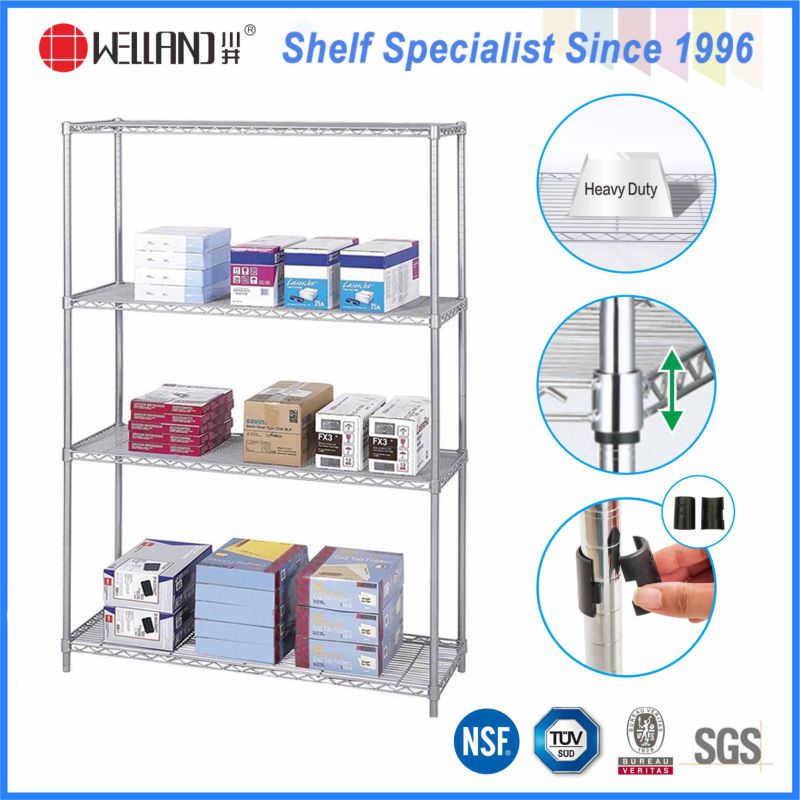 Hot Sale 4 Tiers Chrome Metal Wire Stationery Display Rack