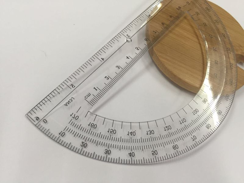 Plastic Protractor Ruler for Office and School Stationery