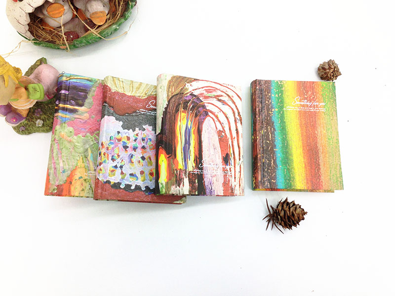 Oil Panting Series Round Back Notebook with Creative Color Inside Pages (XLJ64176-X05)