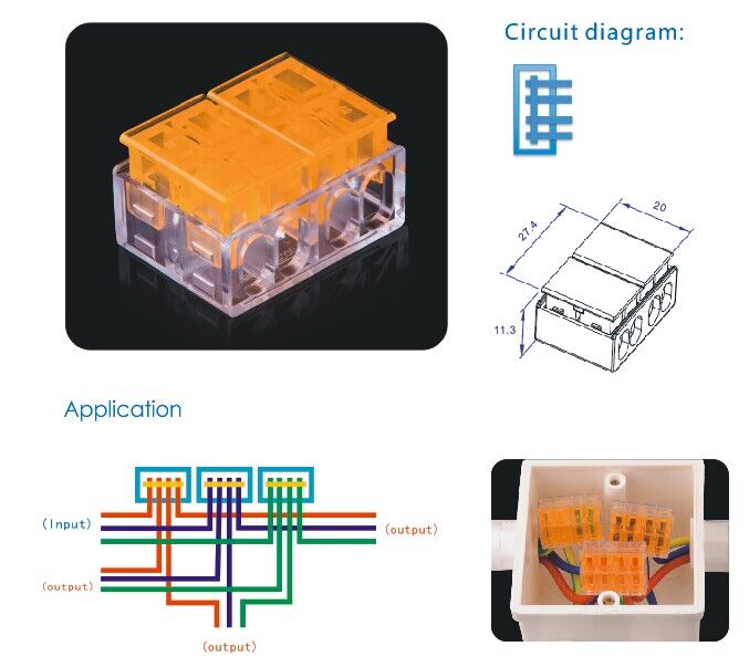 Electrical Terminal Block Connector with 4-Conductor