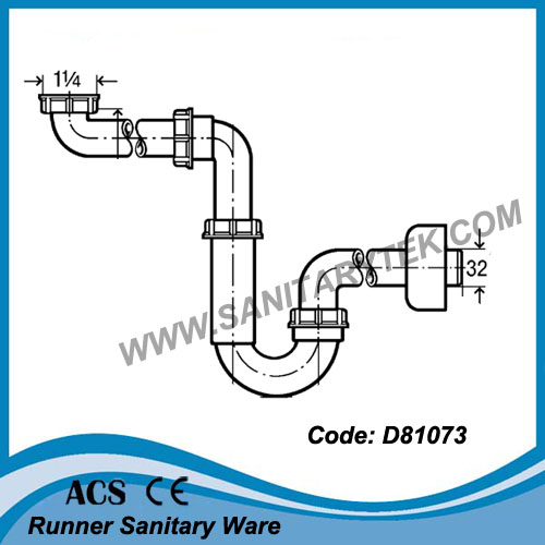 Competitive P Trap Siphon for Wash Basin (D8615)