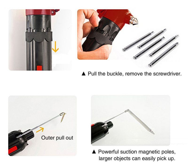 Hot Sale Multi Portable Screwdriver with LED Torch and Hammer