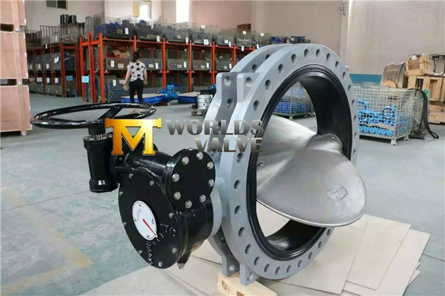 Gearbox Operated Viton Lining Double Flange U Type Butterfly Valve