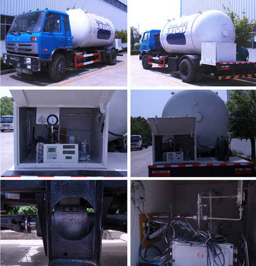 Dongfeng 10cbm LPG Bobtail Road Gas Tanker 5tons for Sale