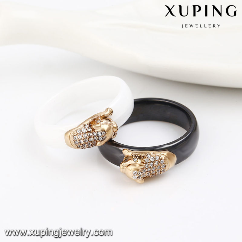 13903 Fashion Xuping 18k Gold-Plated CZ Stainless Steel Jewelry Finger Ring with Dragon-Shaped