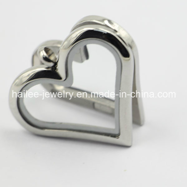 Fashion Stainless Steel Heart Floating Locket Pendant Jewelry