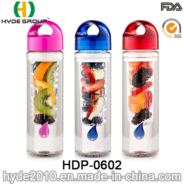 700ml Tritan Sports Plastic Fruit Infuser Water Bottle, BPA Free Plastic Water Bottle (HDP-0602)