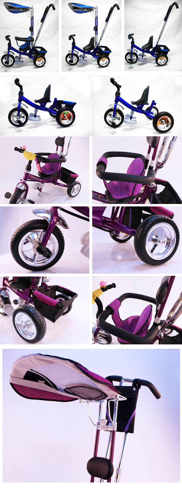 Factory Wholesale Hand Push Power Multi-Function Children Baby Trike Tricycle (5173)