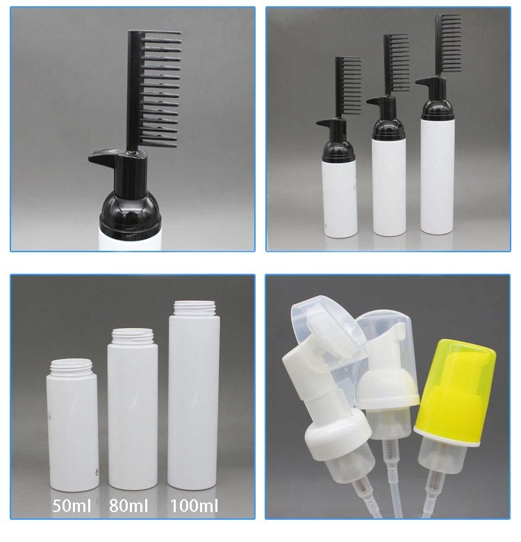 Plastic Foam Pump Bottle, Small Foam Pump Bottle with a Comb (FB10)