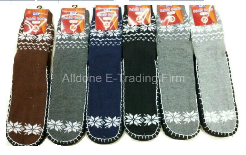 2016 Men Knee Knit Indoor Floor Slippers Socks