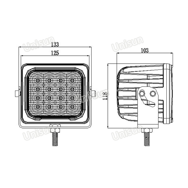 Unisun New 48W 16X3w High Lumens CREE LED Work Light