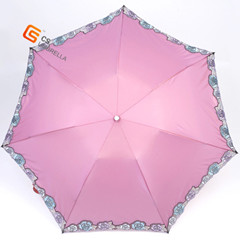 Three Fold Manual Open Umbrella with Ruffle Edge (YS-3F1009A)