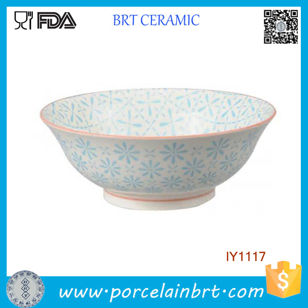 Natural and Fresh with Light Blue Pattern Porcelain Bowl