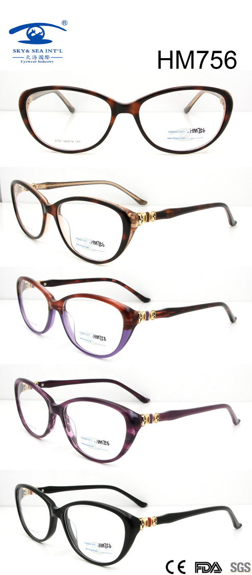 Hot Sale Acetate Optical Frame for Wholesale (HM756)