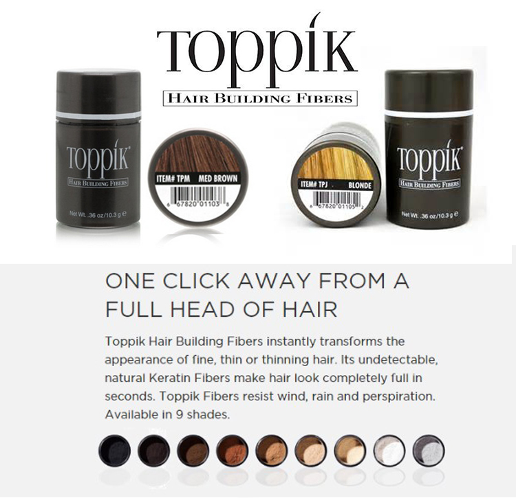 Toppik Brand Natural Hair Growth and Hair Loss Treatment Hair Protector Fibers Powders 1PCS 10.3G (10 colors)