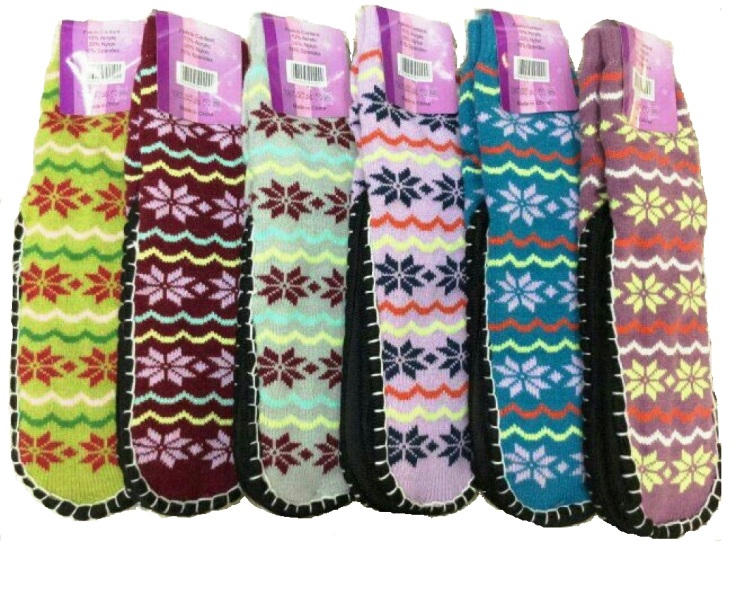 Snowflake Knitted Indoor Floor Shoes Socks Anti-Slip