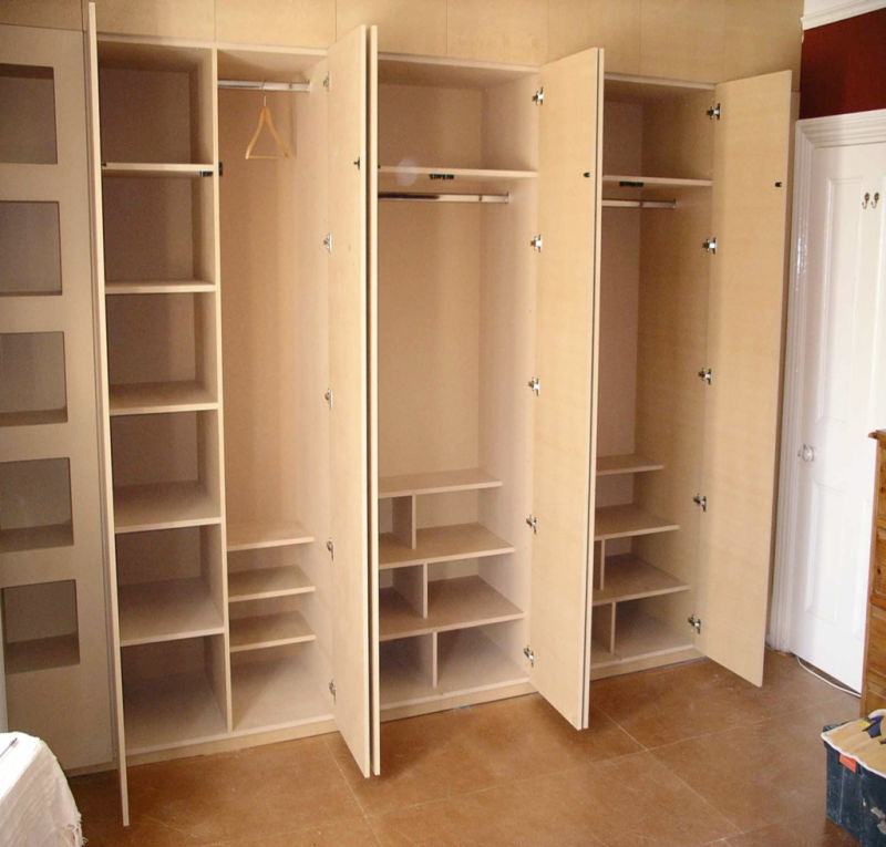 China Customer Made Melamine MDF Bedroom Wardrobe with Groove Sliding Door