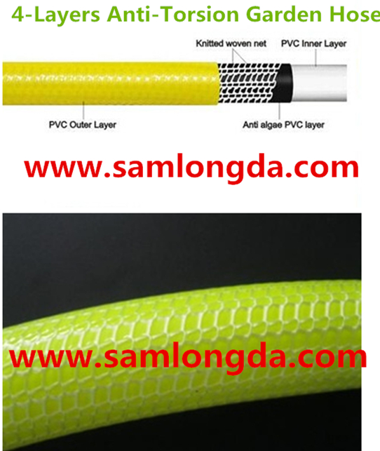 Non Torsion PVC Reinforce Garden Hose (5 Layer)