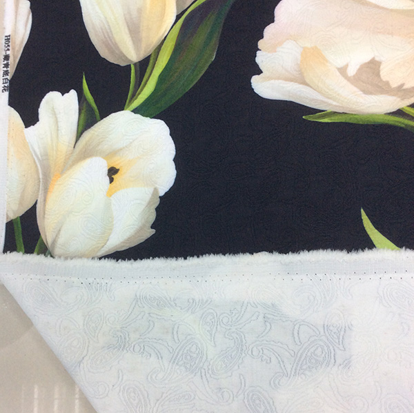 Tulips Design Printed Garment/ Home Textile Jacquard Fabric