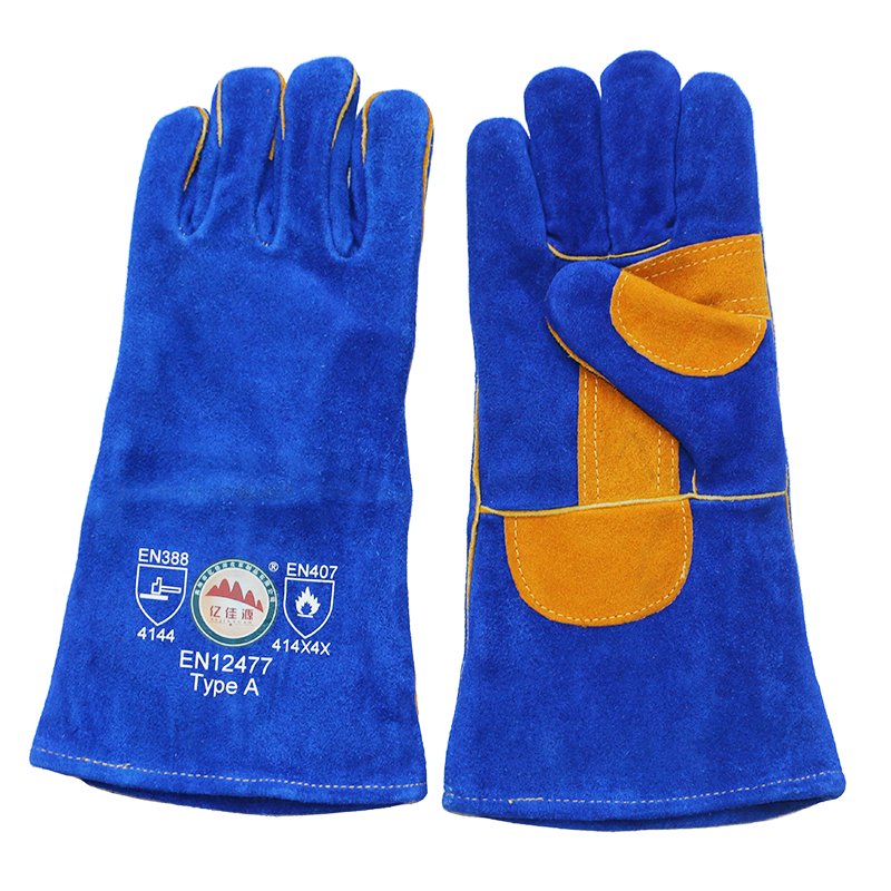 Double Palm Cowhide Split Leather Hand Welding Gloves